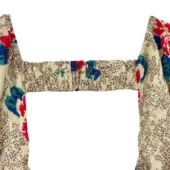 Free People Endless Summer Printed Picnic Open Back Floral Smocked Dress NWT XL - Picture 12 of 16